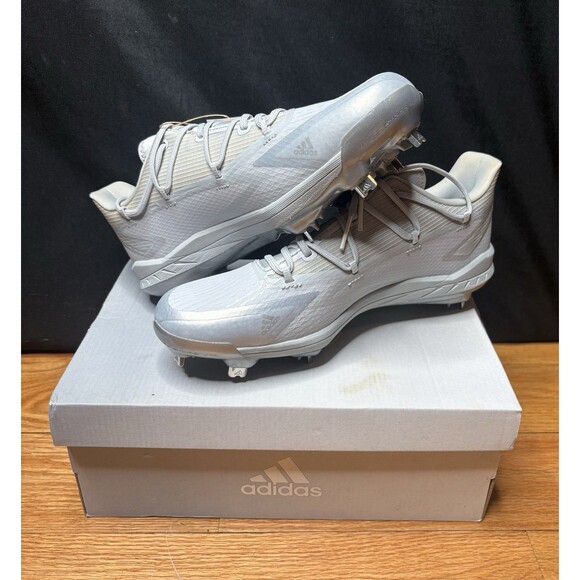 adidas Adizero Afterburner 8 Baseball Cleats H00979 Mens Size 9 Gray White main image 9